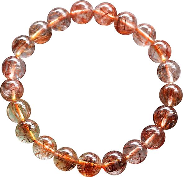 Vòng Thạch Anh Tóc Đỏ Myanmar 9.5mm Ngọc Quý Gemstones VT121