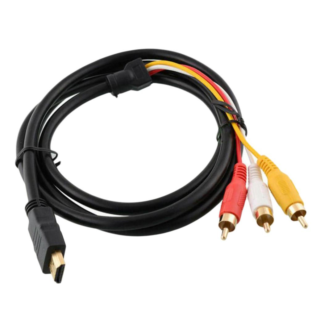 HDTV Male To 3 RCA Video Audio AV Component Cable Adapter