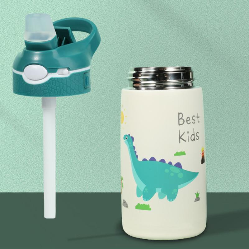 Đồng Hồ Nam Dây Thép Không Gỉ Giữ Nhiệt Mug Cup Dành Cho Trẻ Em Trẻ Con Di Động Dễ Thương Nảy Nắp Giữ Lạnh Ấm Hạc Nước Tặng