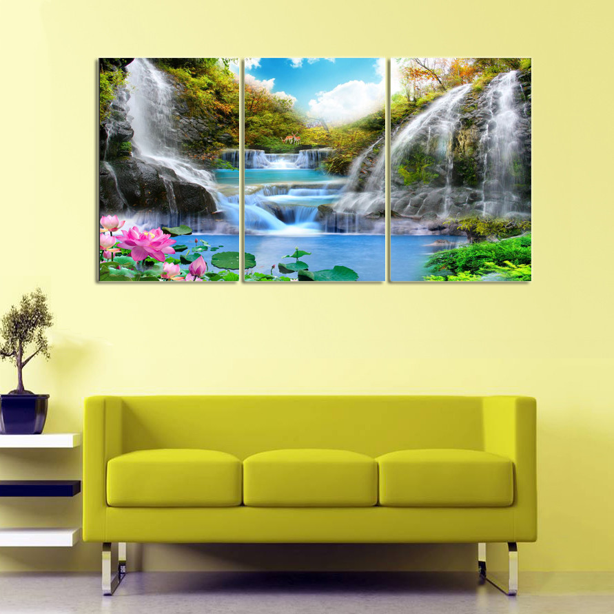 Tranh treo tường 3D-9 bộ 3 tấm