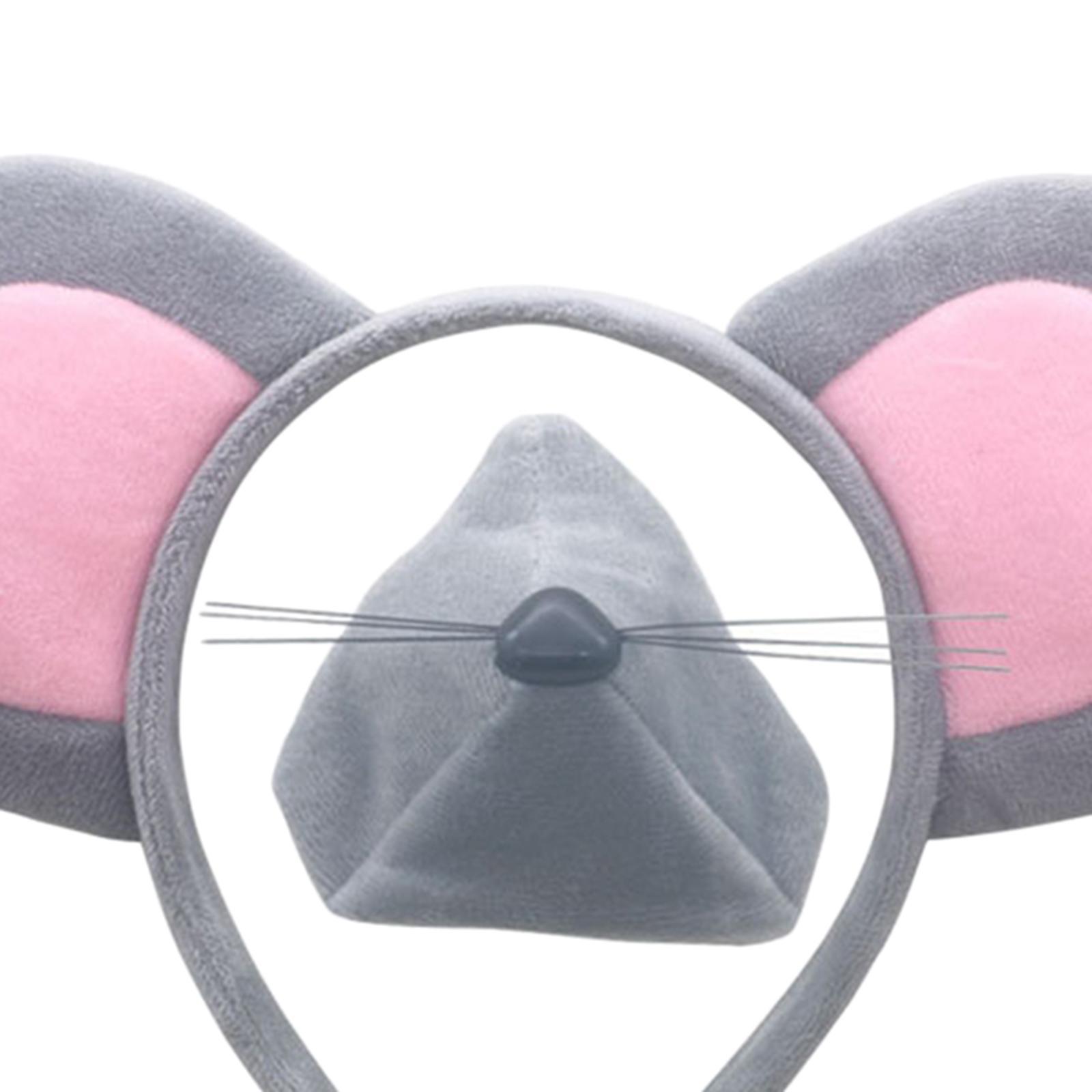 Mouse Ears Headband, Bowtieand Tail Accessories Set for Halloween Party Prom