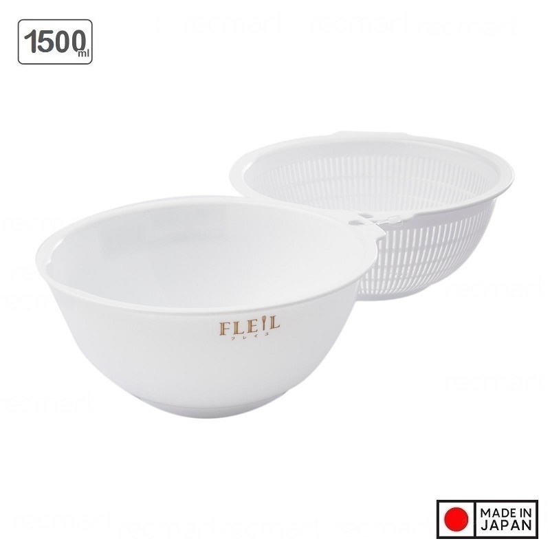 Rổ nhựa tròn cao cấp 2 lớp 1.5L đa năng - Nội địa Nhật Bản
