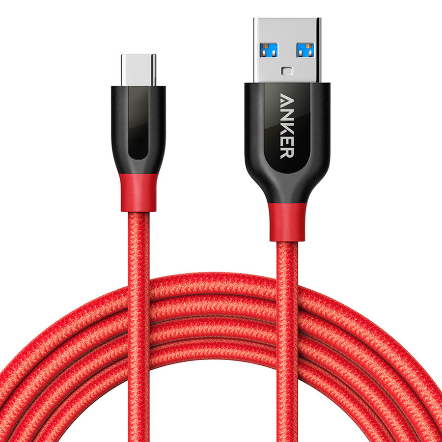 Dây Cáp Sạc USB Type-C Anker Powerline+ 1.8m - A8169091 (Đỏ) - Hàng Chính Hãng