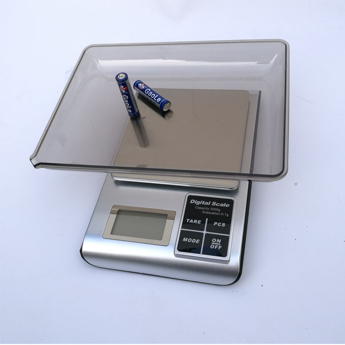 Cân điện tử mini để bàn nhà bếp có khay đựng để đồ tải trọng tối đa 3kg/0.1g độ chính xác cao, chức năng trừ bì tiện lợi 5kw