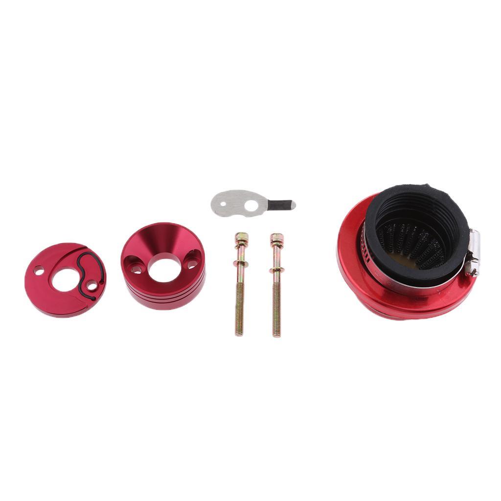 Red Aluminum Adapter With Air Filter for 2-stroke 47cc & 49cc Pocket Bike