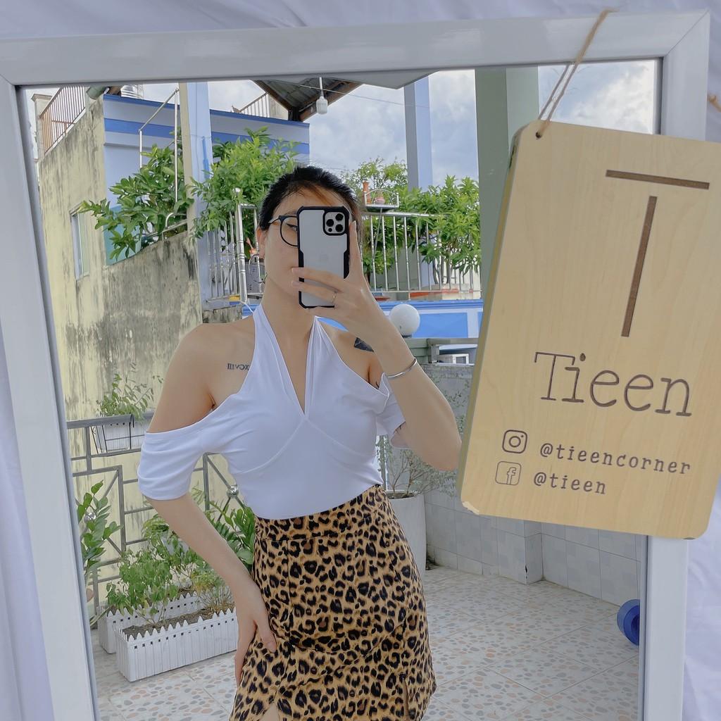 Áo croptop bẹt vai nơ buộc nhiều kiểu cá tính