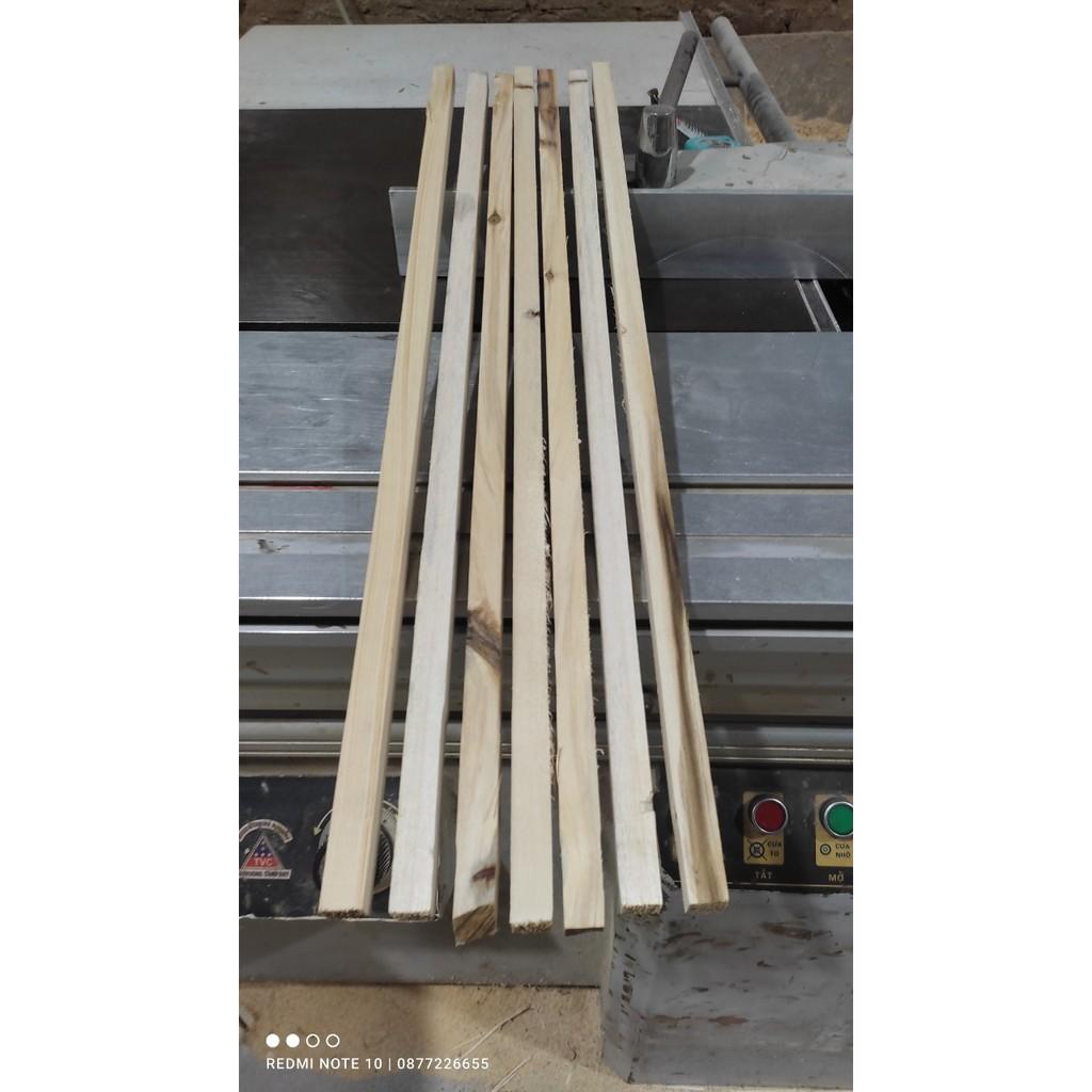 5 nan pallet Vuông 2cm x 2cm x dài 30/40/60/80cm - Thanh gỗ thông handmade tặng kèm giấy giáp