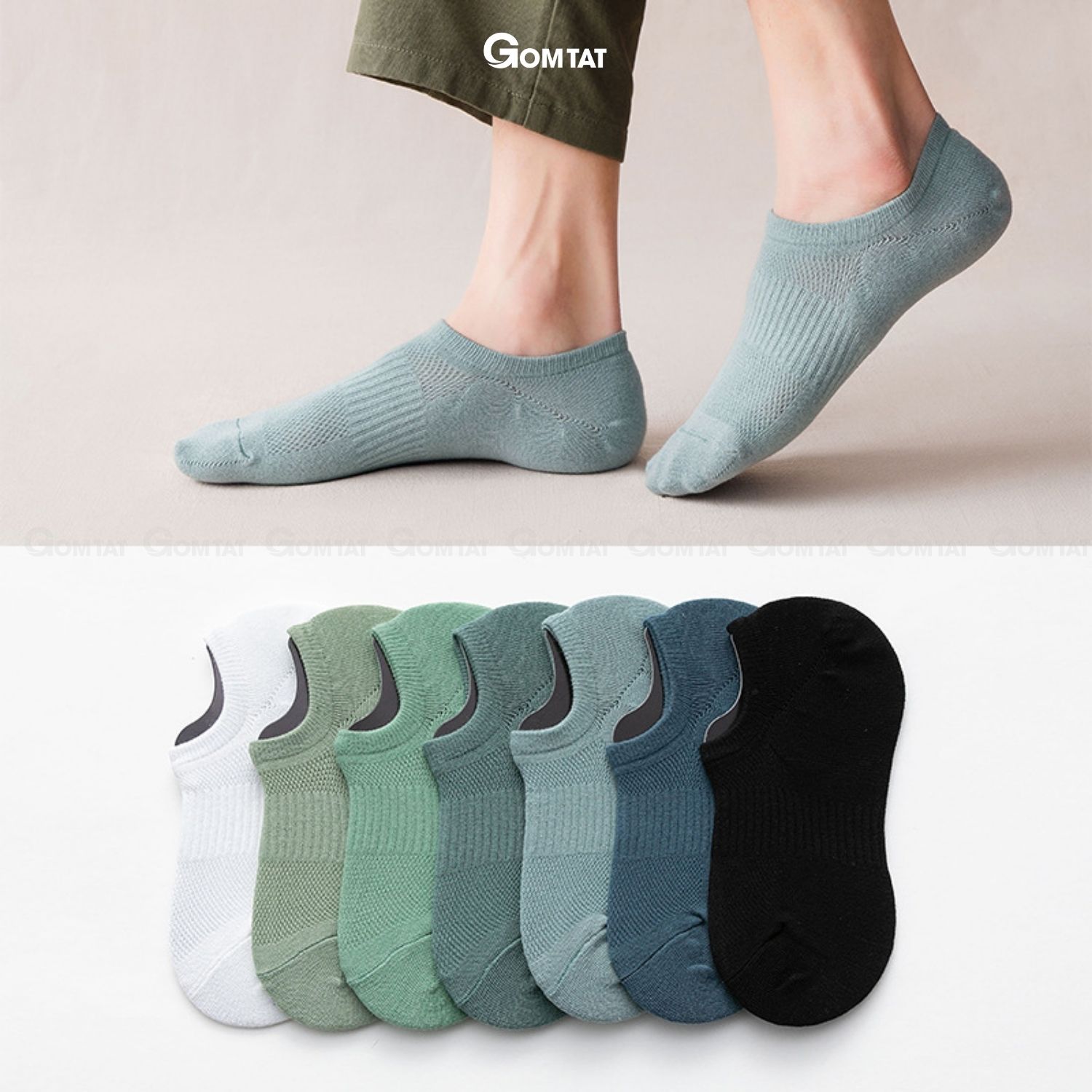 Combo 7 đôi tất nam đi giày lười, tất lười nam chất liệu cotton êm mềm mịn mát, cực êm chân - HAI-MIA-1401-CB7