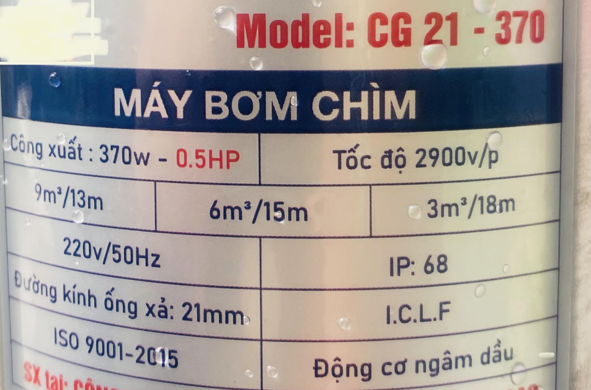 MÁY BƠM CHÌM 370W BƠM CHẤT THẢI, BÙN ĐẤT,CHỐNG NGẬP, THÂN INOX ĐỘNG CƠ NGÂM DẦU CÁCH ĐIỆN TẢN NHIỆT CAO CẤP, BẢO HÀNH 1 NĂM ĐỔI MỚI 3 THÁNG ĐẦU NẾU LỖI