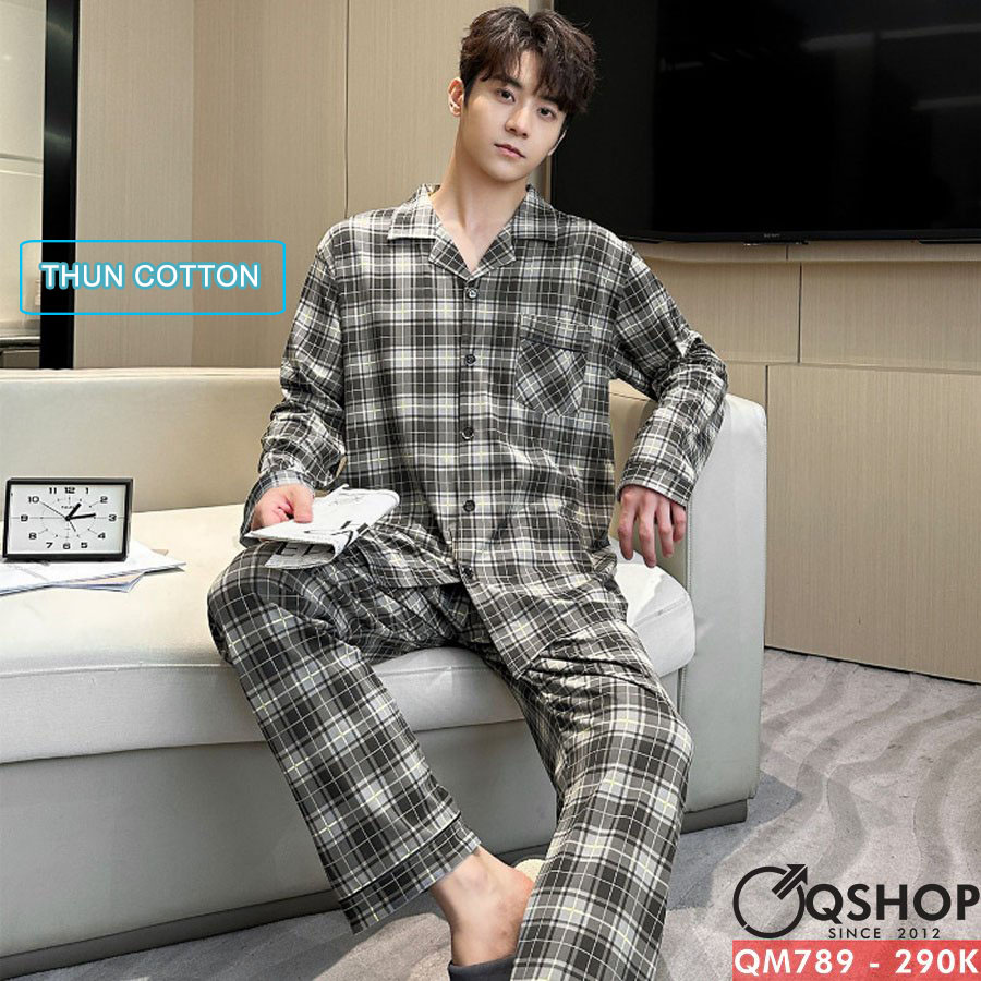 Bộ đồ pijama nam thun cotton QSHOP QM787 - QM788 - QM789 - QM890 - QM891 - QM892 - QM893 - QM789 - 2XL