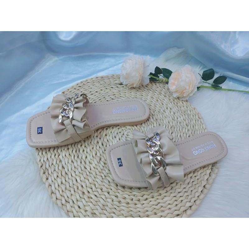 Dép nữ quai bèo khóa xích xinh xắn