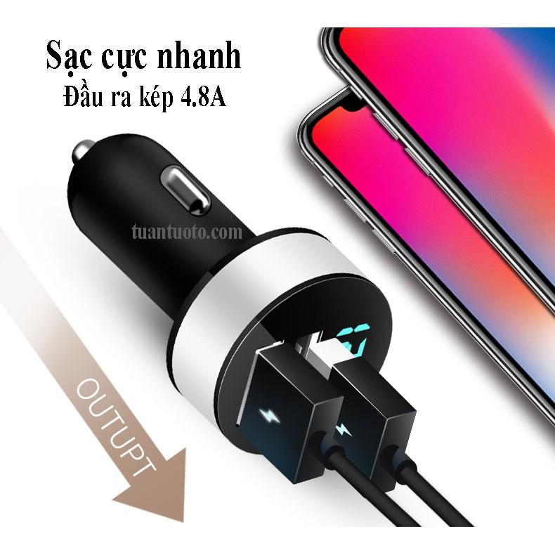 Tẩu sạc ô tô 2 cổng sạc