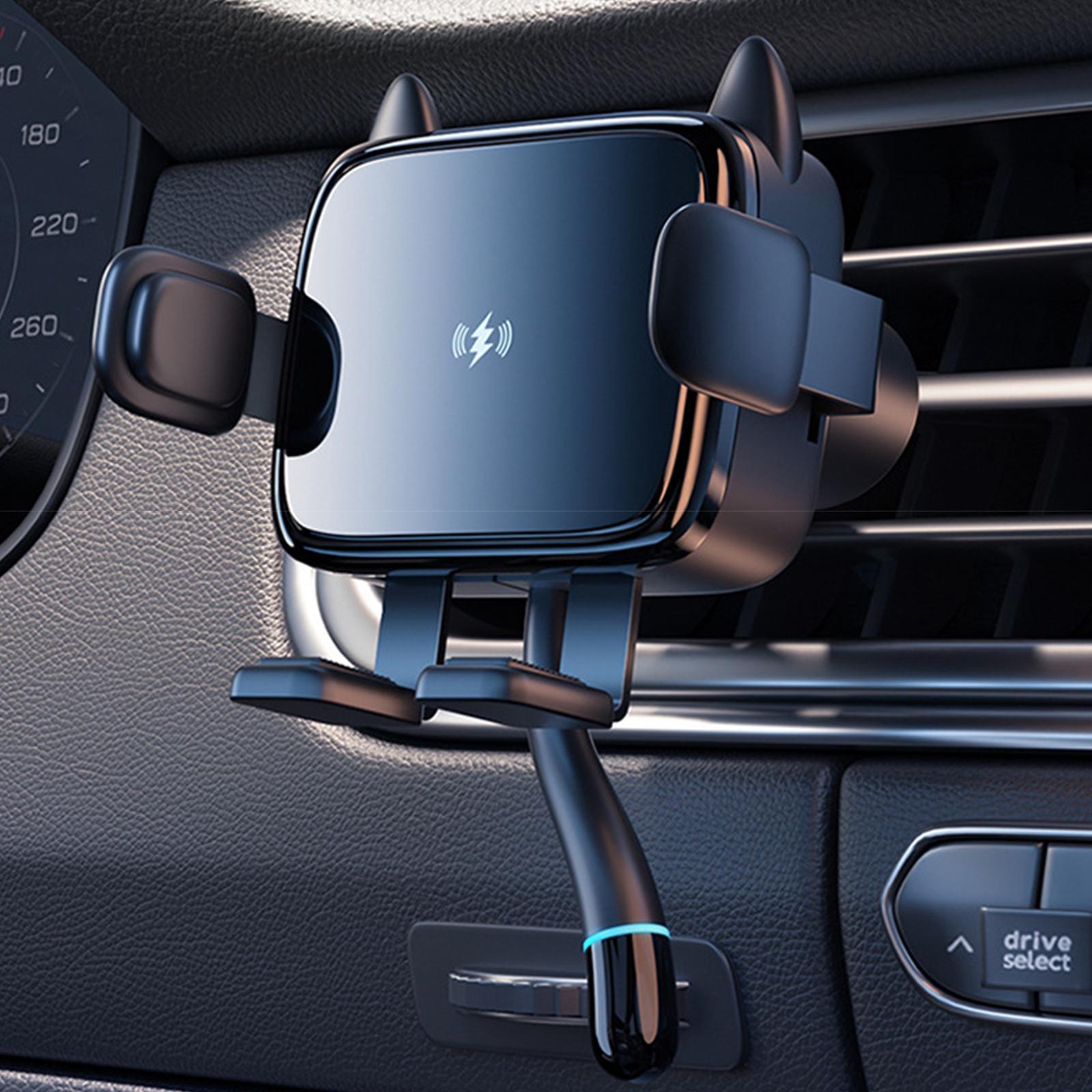 Cat Shape Wireless Car Charger Air Vent Mount Cell Phone Holder Quick Release Automatic Clamping