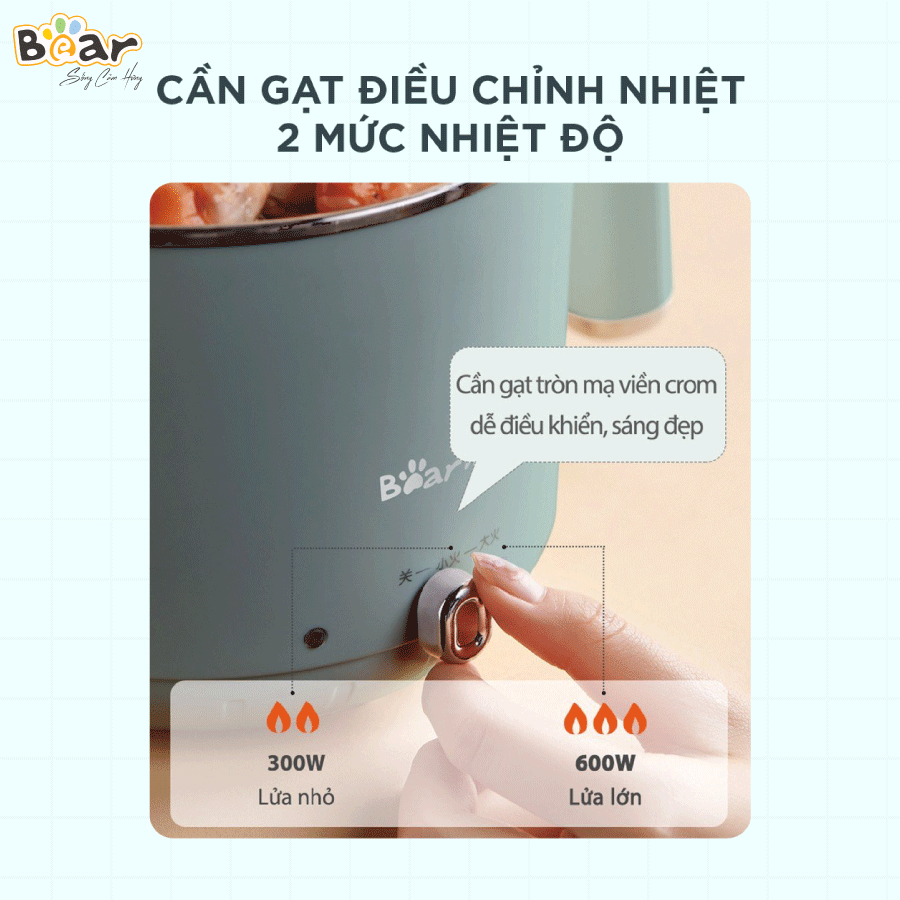 Nồi đa năng Bear DRG-D12M5 - Blue- hàng chính hãng