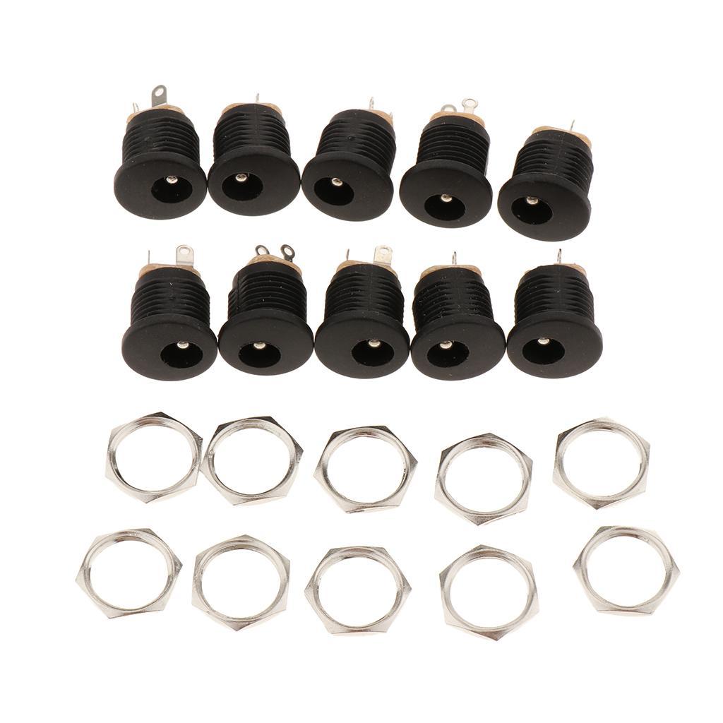 10PCS DC Power Supply Socket Female PCB Mount Connector 5.5mm x 2.5mm