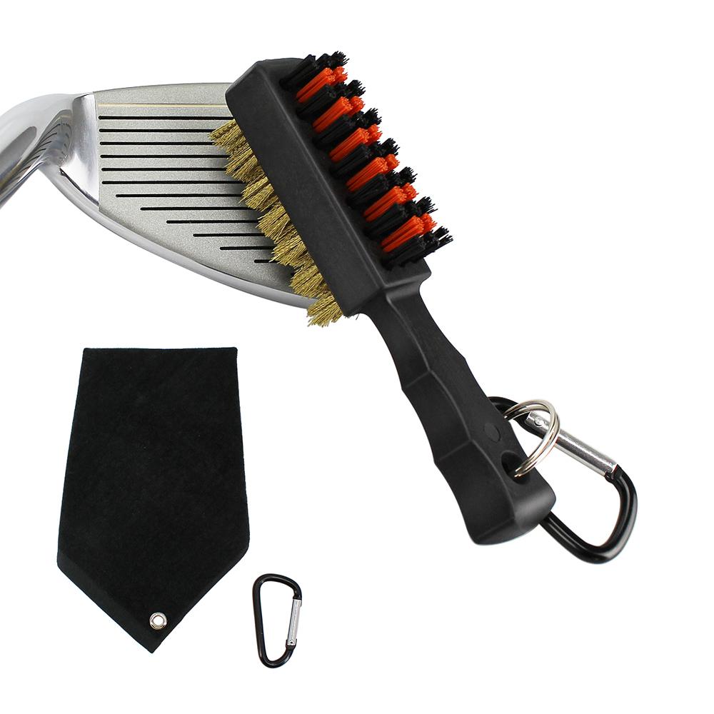 Golf Brush Brush Club Câu lạc bộ làm sạch bàn chải hai bên bằng đồng nylon golf groove Cleaner với Keychain Drop Ship Color: Set D