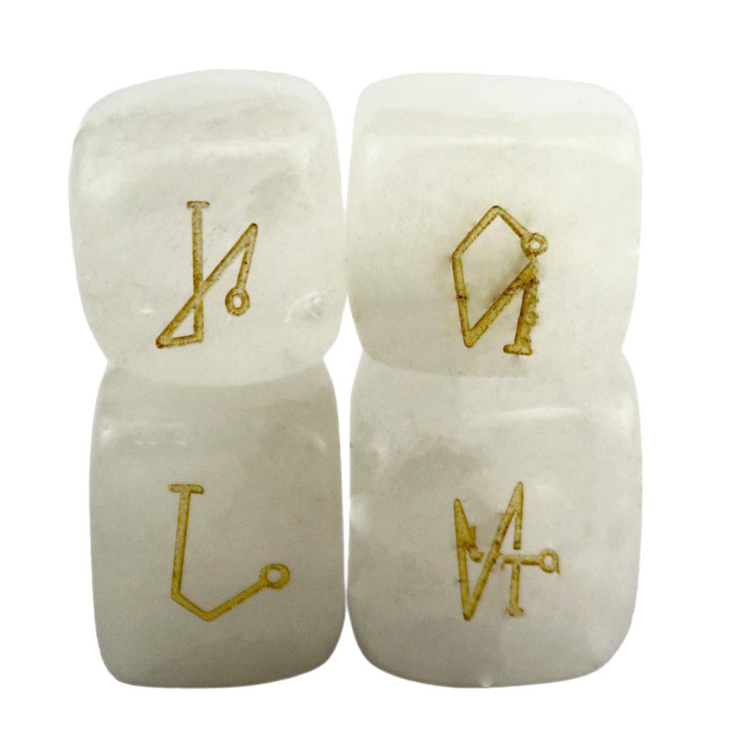 Natural Crystal Stone Engraved 4 Angel Symbols Palm Stone