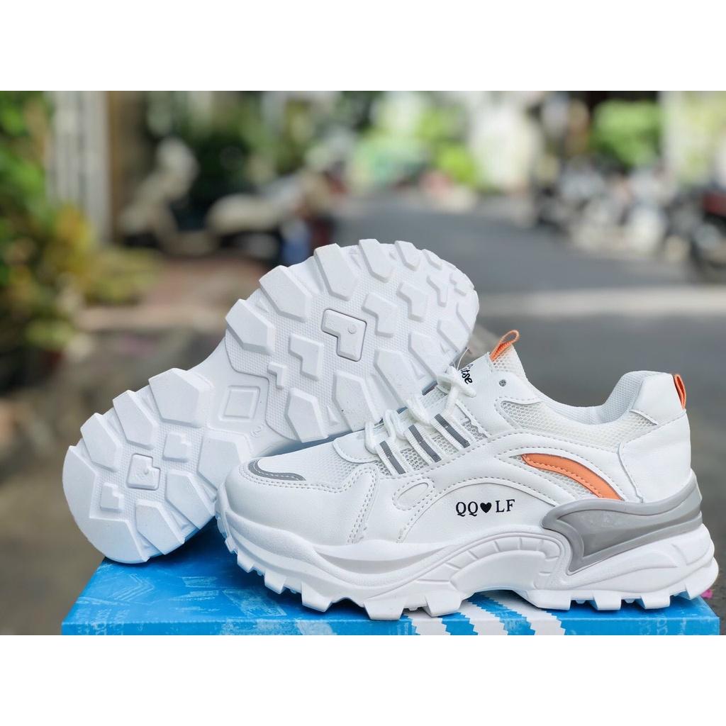 Giày sneaker nữ, giày thể thao QQLF viền phản quang đế tăng chiều cao size 35 đến 39