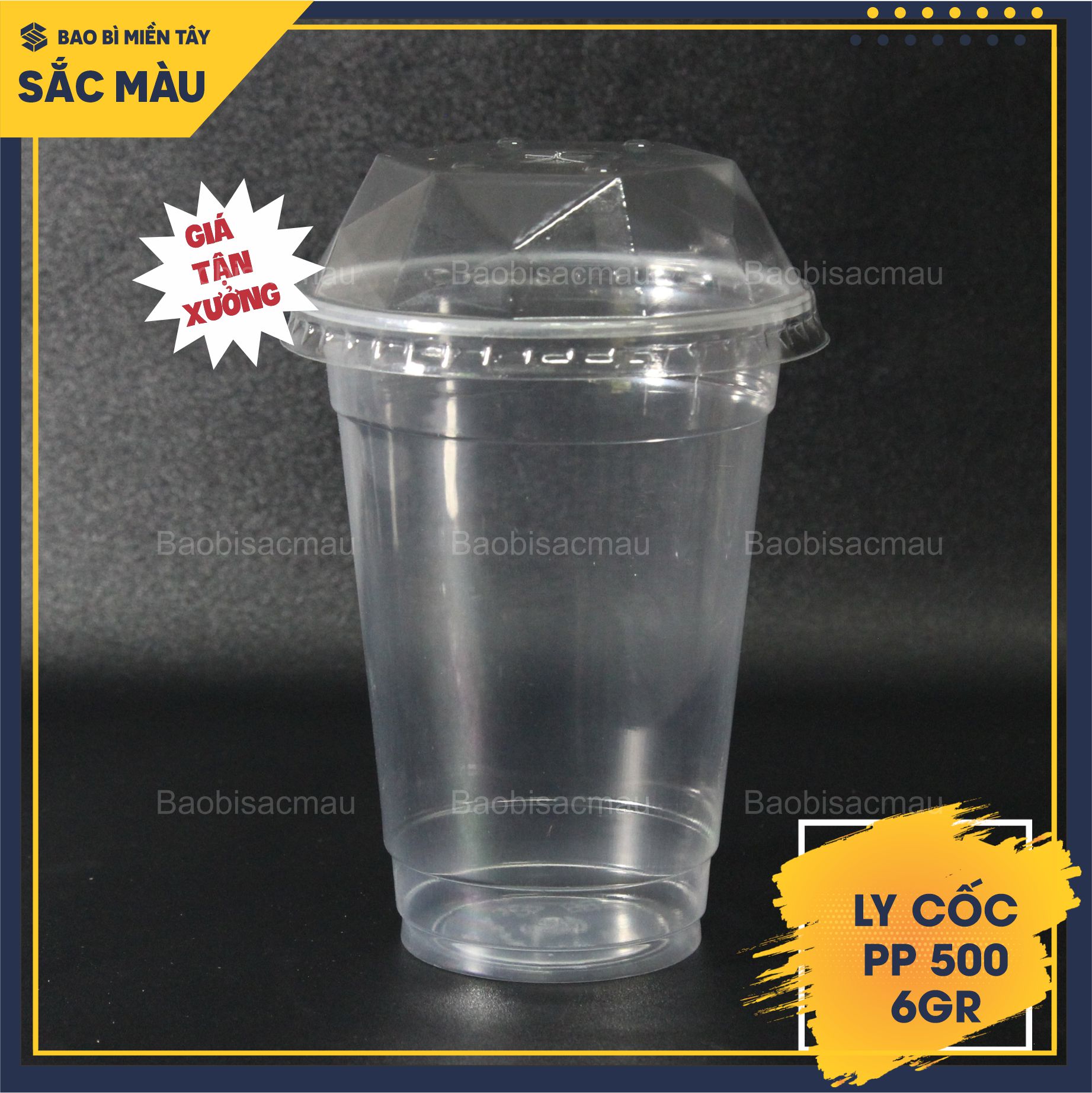 Sỉ 50 cốc nhựa/ ly nhựa PP 500ml kèm nắp