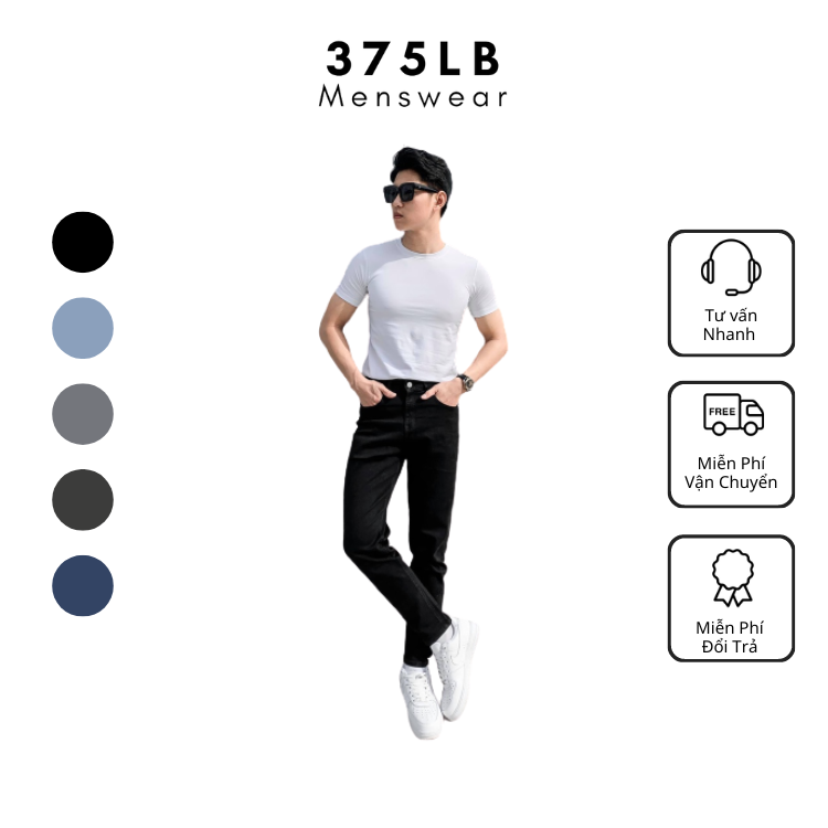 Quần Jean Nam 375Lbstore Cao Cấp Co Dãn 4 chiều Form SlimFit Hàn Quốc trẻ trung, thời trang
