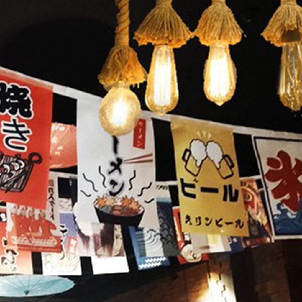 Japanese Style Flag Bunting Pennant Banner for Restaurant Doorway Decor