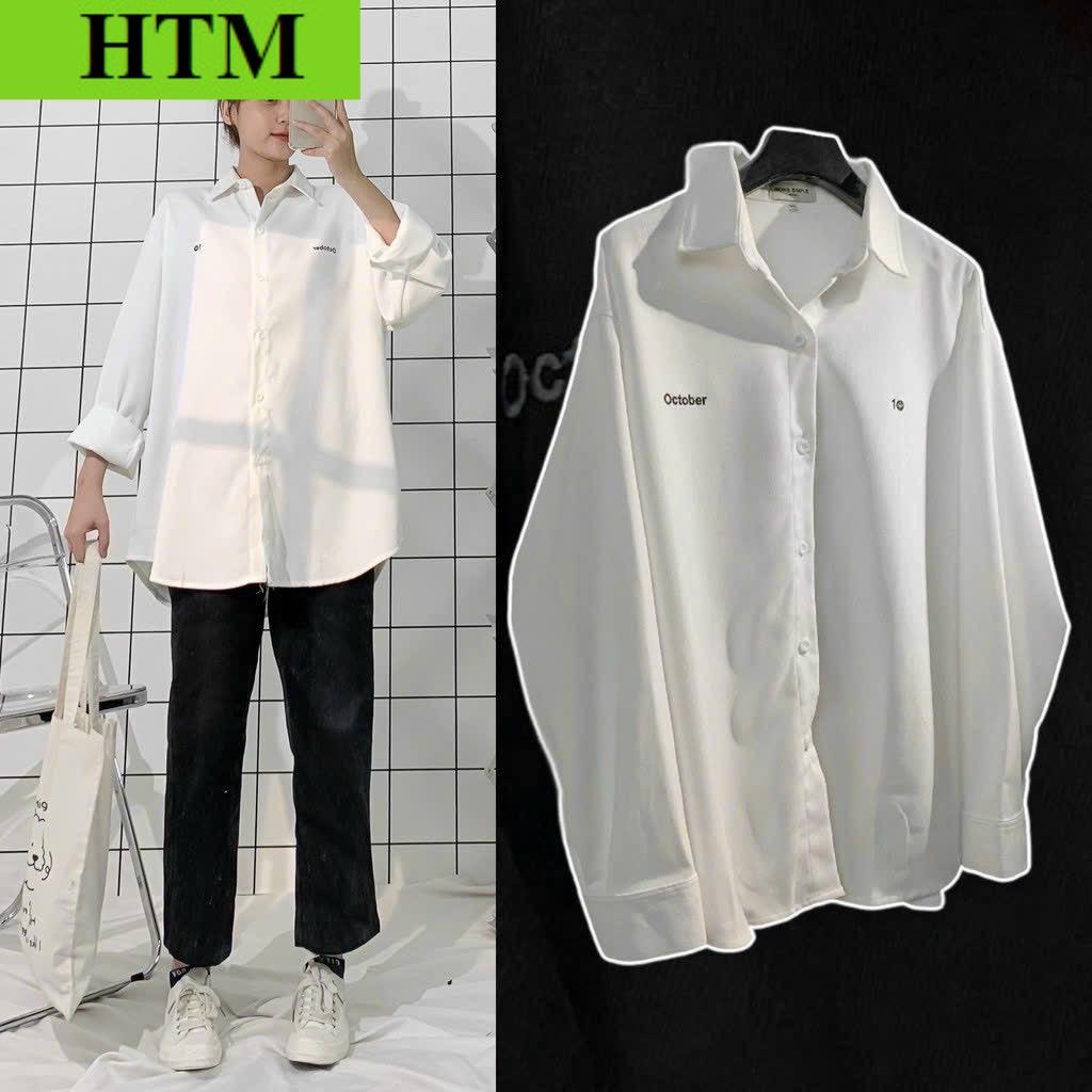 [FREESHIP] Áo Sơ Mi Nữ Chất Liệu Vải Mặc Mát Mẻ Phối Dáng Tinh Tế Form Rộng Tay Dài Bao Đẹp Hàng Hot Trend HTM FASHION - Đen