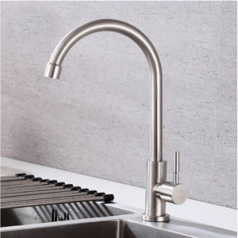 Vòi rửa bát đơn lạnh 304 cắm chậu