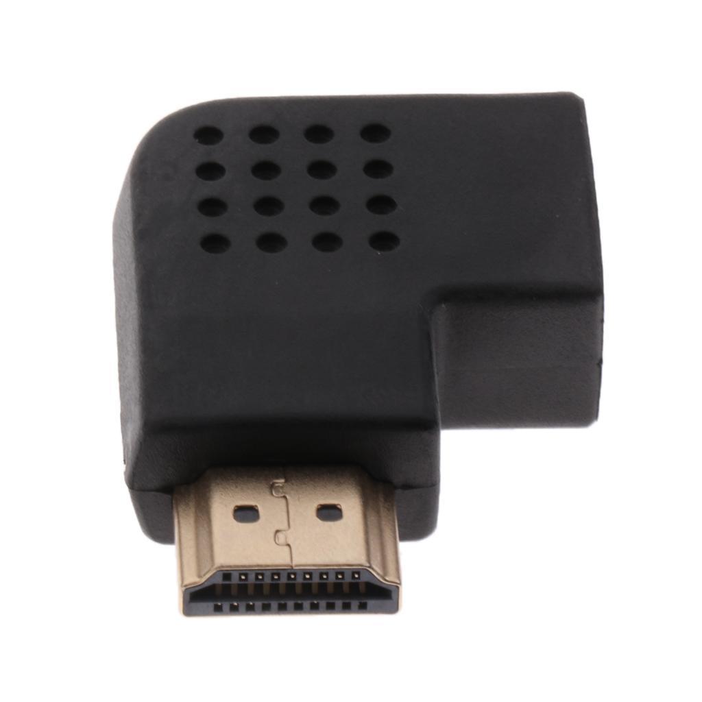 Port 90 Degree Male to Female Vertical Flat Adapter Black