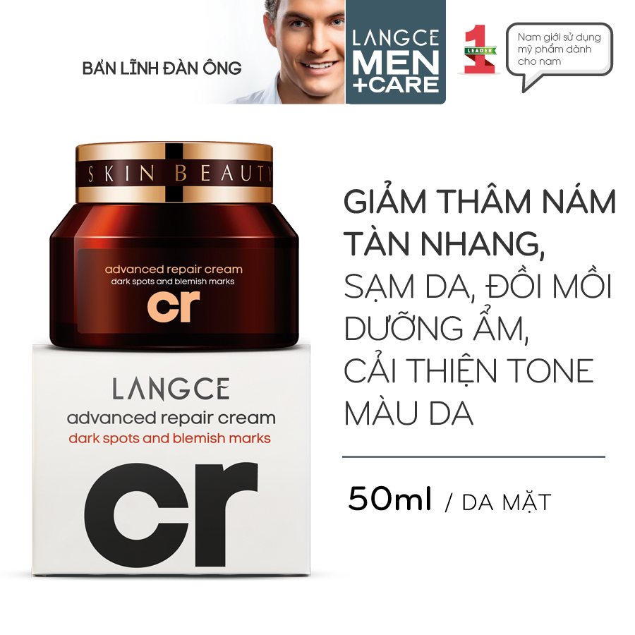 Cream Thâm Nám, Sạm Da, Tàn Nhang, Đồi Mồi 50ml cho Nam TẶNG Gel Vệ Sinh Vùng Kín Nam 100ml LANGCE