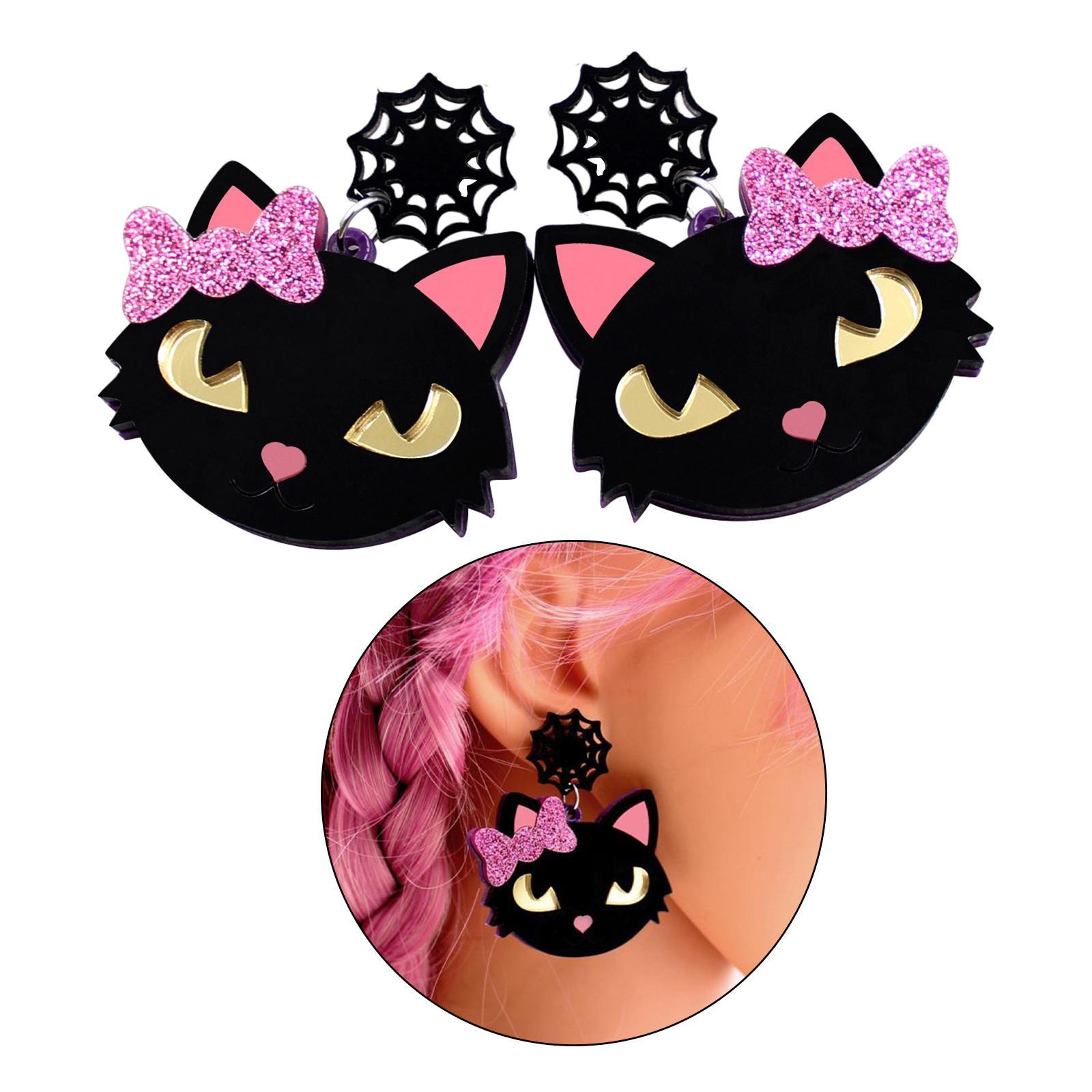 2Pcs Halloween Earrings Charms Decor Fashion Halloween Costume Accessories Cute Halloween Jewelry Stud Earrings for Party Festival Halloween