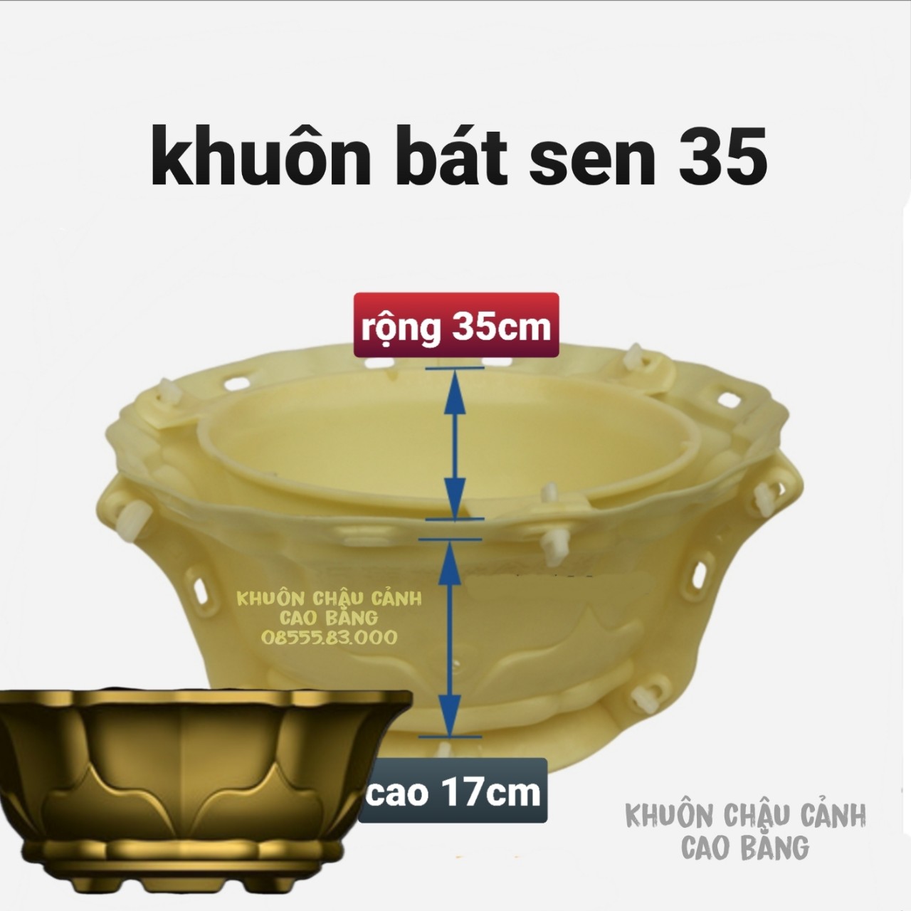 khuôn đúc chậu cảnh tròn 35 (khuôn chậu ABS có lòng trong)