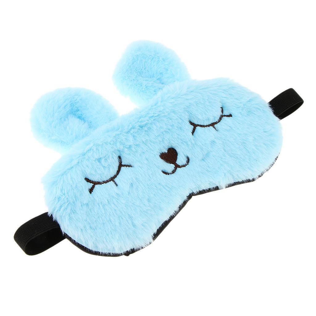 Kids Adults Plush Bunny Rabbit Sleep Mask Eye Shade Cover Blindfold