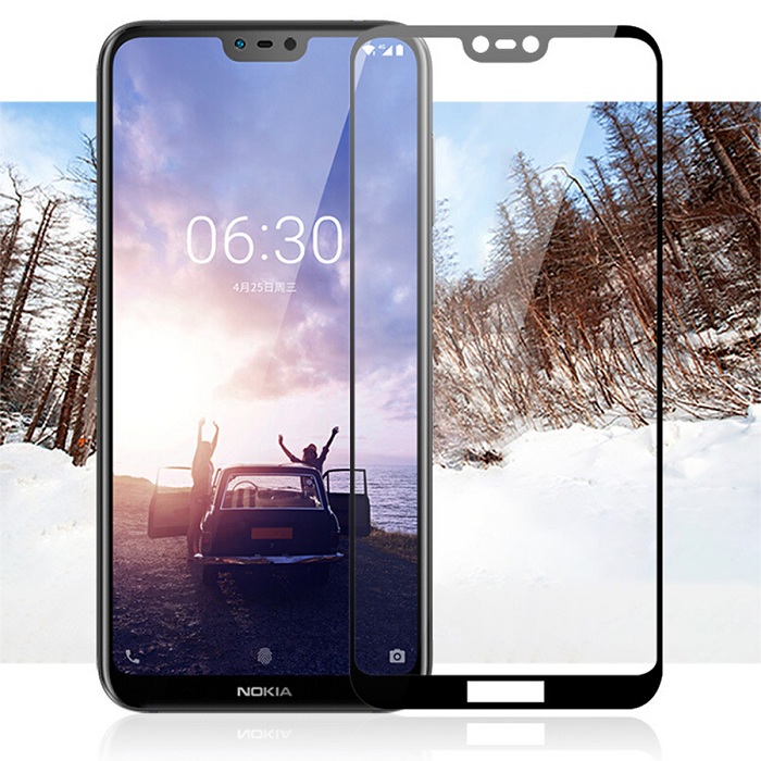 Dán kính cường lực full 5D tràn màn hình dành cho Nokia X6 2018 phủ màu