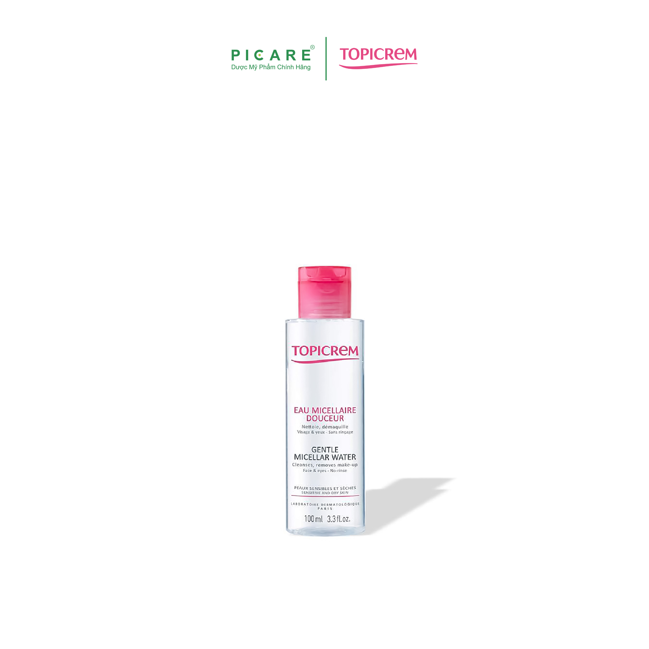 Nước Tẩy Trang Giúp Làm Sạch Nhẹ Nhàng Và Dưỡng Ẩm Dành Da Mặt Và Da Vùng Mắt Topicrem Gentle Micellar Water 100ml