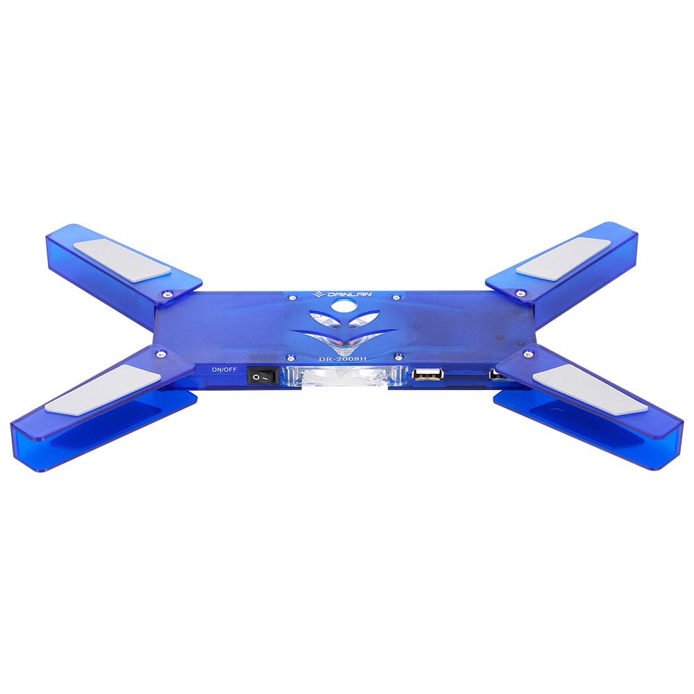Tấm làm mát máy tính xách tay di động USB Được hỗ trợ bởi Quạt LED đơn 60mm Màu xanh lam DR-2008H