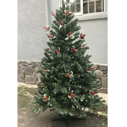 Cây thông noel 3 loại lá gắn trái đỏ 90cm