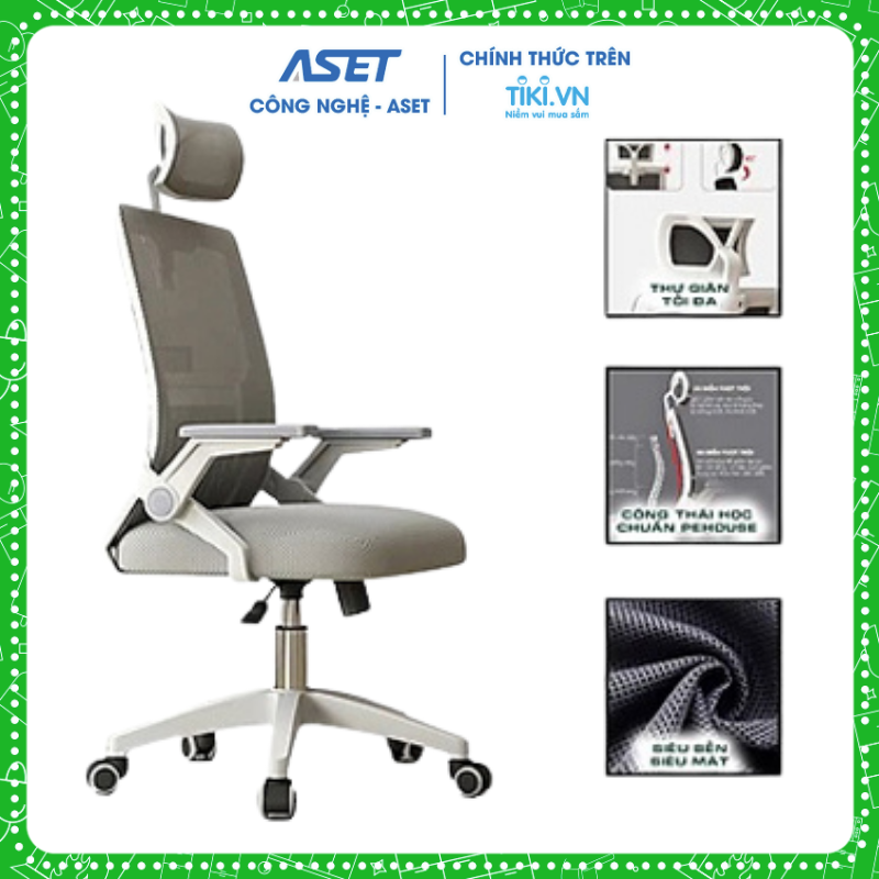 Ghế Văn Phòng Thông Minh &amp; Thời Trang thiết kế Ergonomic / (giúp làm việc cả ngày không lo mệt mỏi)