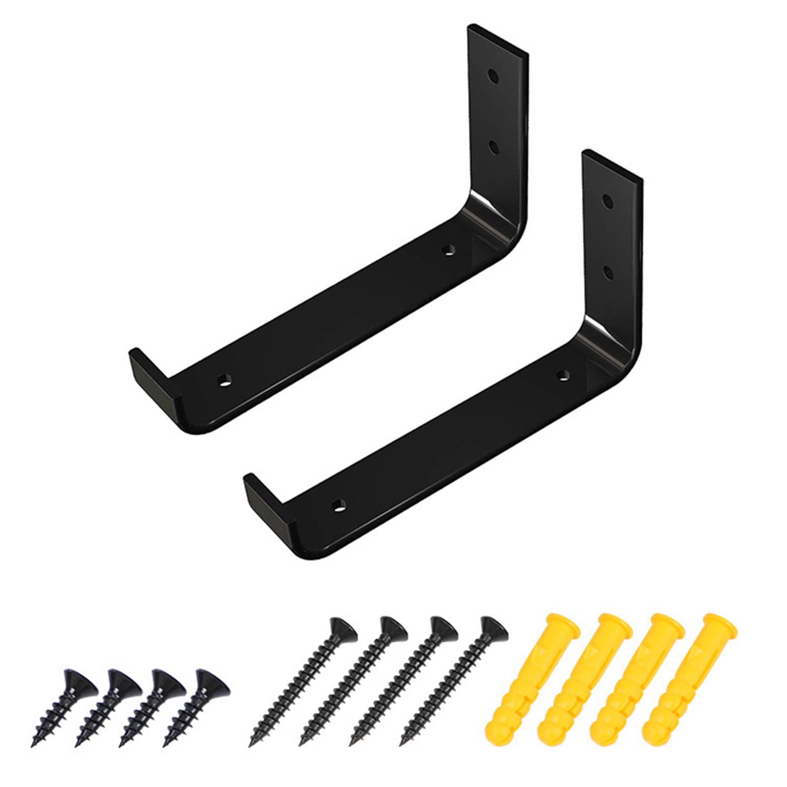 2x Shelf Bracket Rustic Metal with Screw Wall Mounted Heavy Duty 15cm