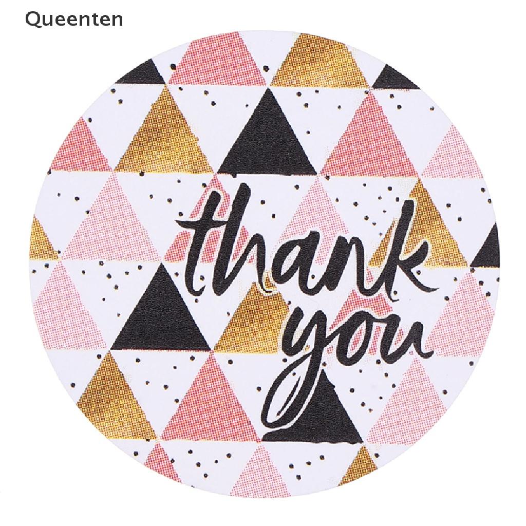 Queenten 500pcs/roll Pink plaid Stickers for seal label Sealing decoration Sticker QT