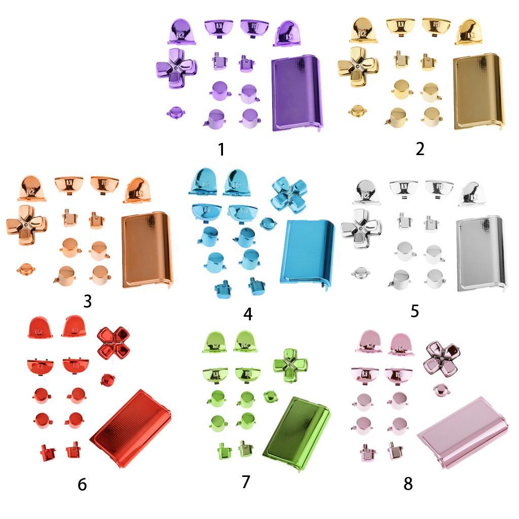 2 Sets Purple Button Mod Kit Switch Controller Caps Touchpad for Sony PS4