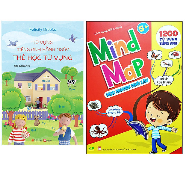 Combo Mind Map - Sơ Đồ Tư Duy 1200 Từ Vựng Tiếng Anh Cho Bé Với 35 Chủ Đề+Level 1: Thẻ Học Từ Vựng - Từ Vựng Tiếng Anh Hằng Ngày
