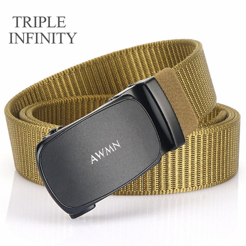 Thời Trang Mới Nylon Thắt Lưng Doanh Kim Loại Khóa Tự Động Điều Chỉnh Thắt Lưng Nam Quân Đội Dây Vải Chất Lượng Cao, Chịu Mài Mòn