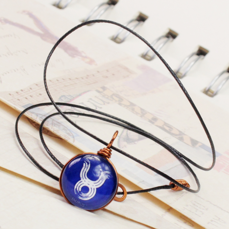 Dây chuyền mặt 14mm hình 12 cung hoàng đạo Zodiac màu sắc tươi sáng 14MM-004