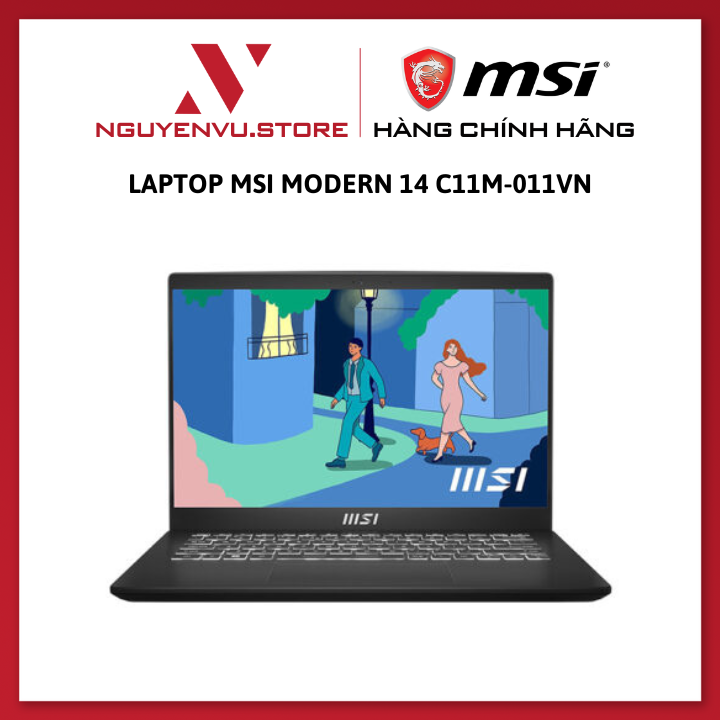 Laptop MSI Modern 14 C11M-011VN (i3-1115G4 | 8GB | 512GB | Intel UHD Graphics | 14′ FHD | Win 11) - Hàng Chính Hãng