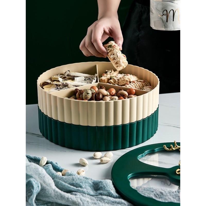 Khay mứt tết - Khay đựng bánh kẹo tết 2022 con hươu 2 tầng