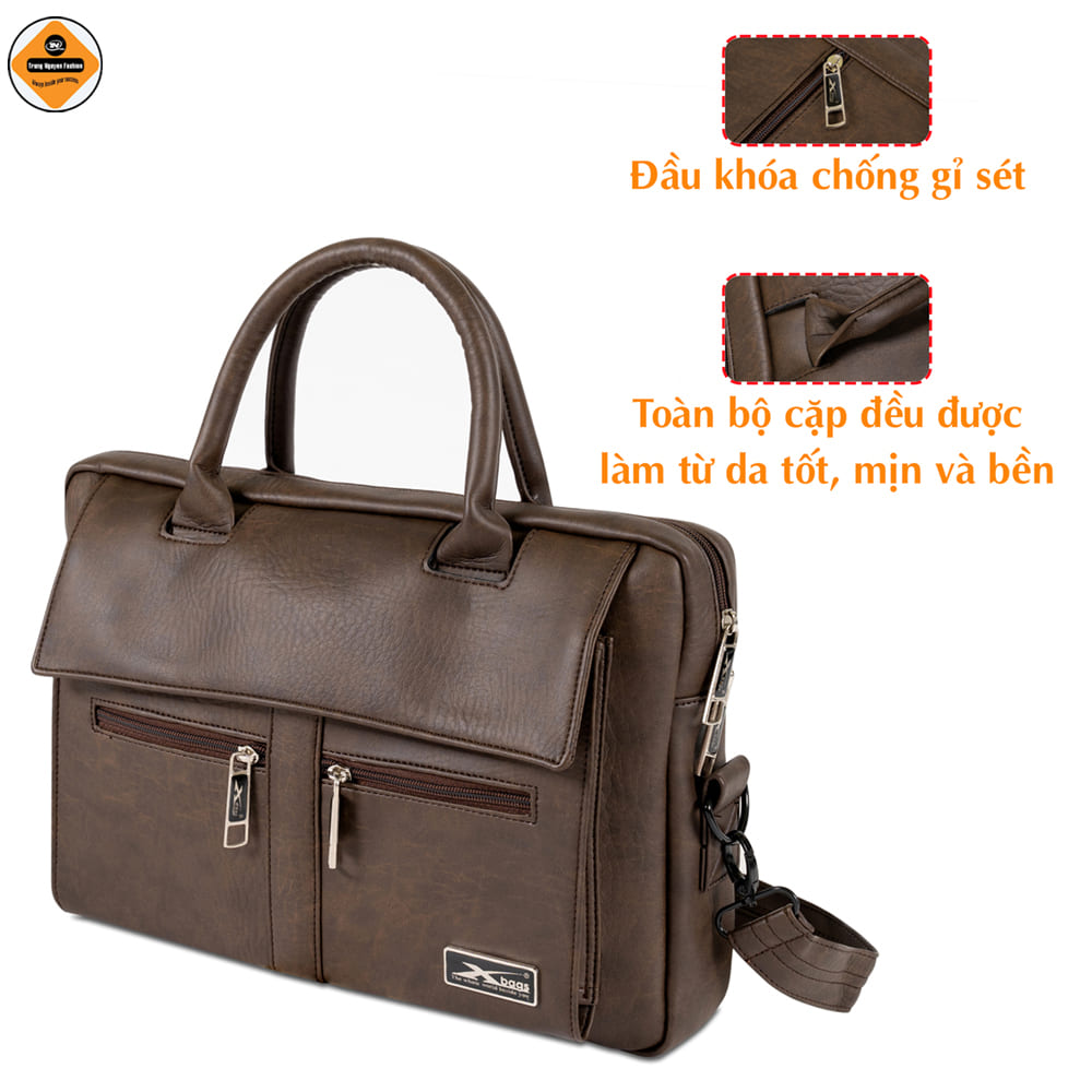 Cặp Công Sở Xbags Lavish – Cặp Laptop Cao Cấp Da Si Extra, Thiết Kế Sang Trọng Lịch Lãm Bền Bỉ XB 4301!
