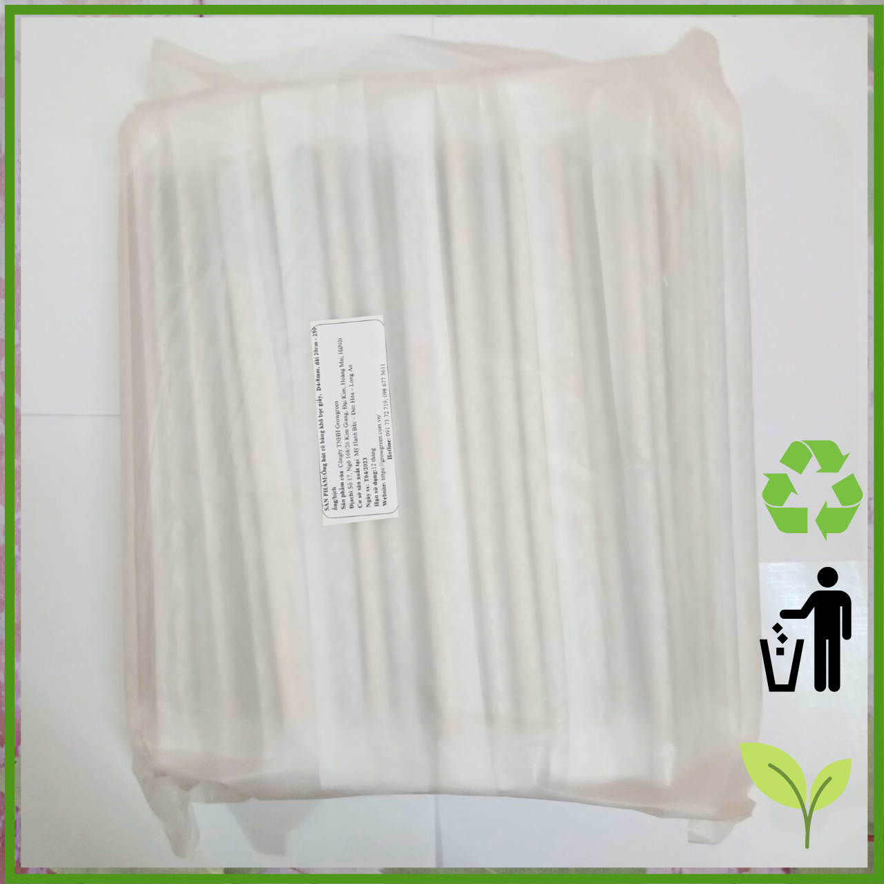 1000 chiếc ống hút cỏ bàng bọc giấy