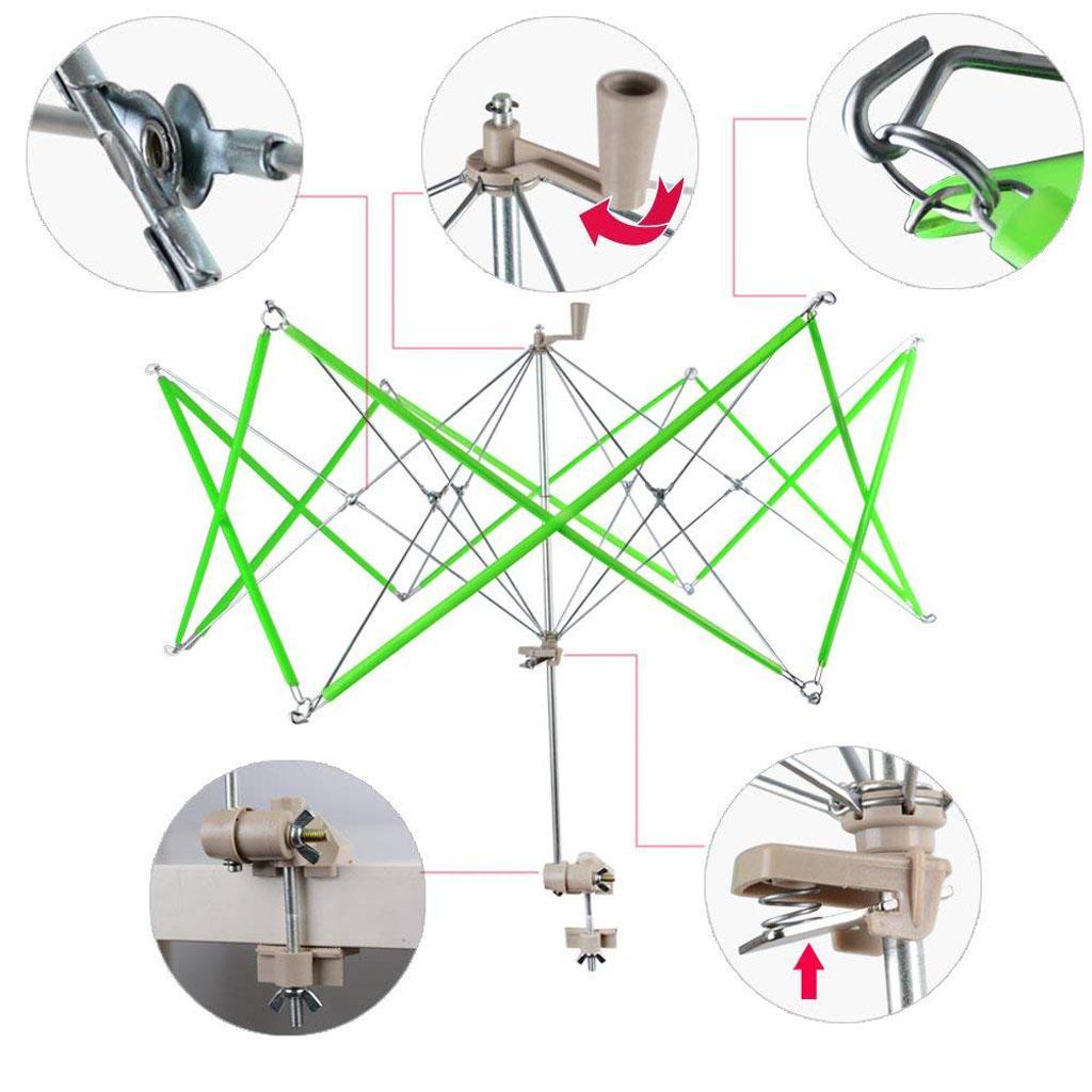 Umbrella Swift Yarn Winder Hand Operated Ball Winder Holder Knitting Tool