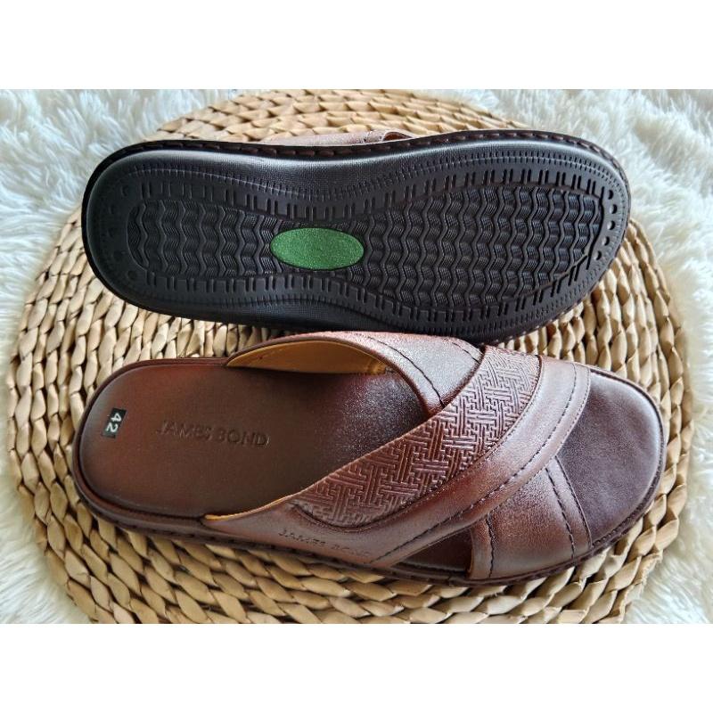 Dép nam quai chéo da bò cao cấp