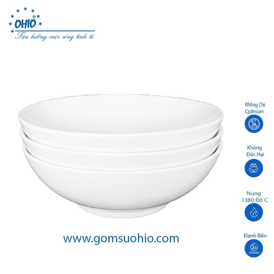 Tô Khum 25.5cm Sứ Trắng OHIO